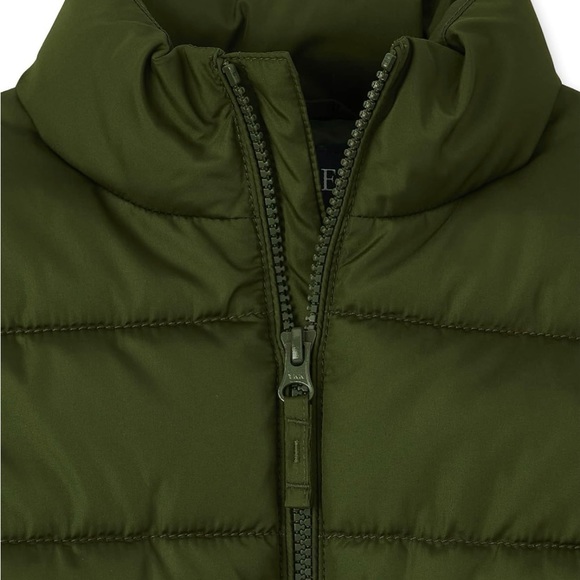 Children’s Place Olive Green Puffer Jacket XLarge - Picture 2 of 7